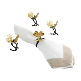 Butterfly Ginkgo Napkin Ring Set – 4 Pieces