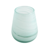 Round Natsheh Glass Cups Frosted Aqua