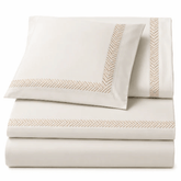 ALBELLA Pure Egyptian Cotton Duvet Cover Set – White/Gold