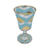 Ikat Goblet Wine Glass – Blue & Gold