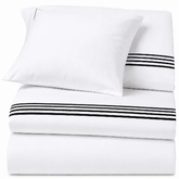 4 Lines Border Pure Egyptian Cotton Duvet Cover Set – White/Black