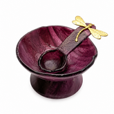 Purple Glass Salt Bowl – 11 cm