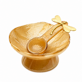 Yellow & Amber Glass Salt Bowl – 11 cm
