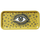 All-Seeing Eye Hand Painted Iron Tray – Yellow