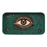 All-Seeing Eye Hand Painted Iron Tray – Green