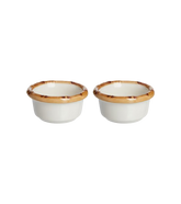 Les-Ottomans Set of 2 Bamboo Bowls 8cm Brown