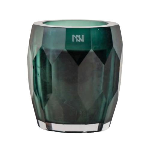 Prismatic Glass Wax Candle in Green