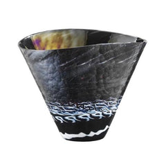 Yalos Murano Cortina Black Intarsio Spiral Decorative Vase