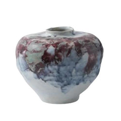 Blue & Red Marble-Effect porcelain Vase