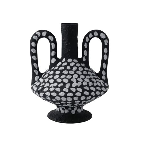 Black & White Textured Porcelain Statement Vase