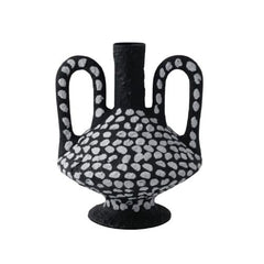 Black & White Textured Porcelain Statement Vase