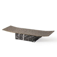 Decorative Tray Black Marble & Metal