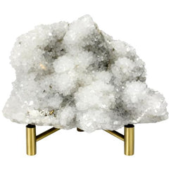 Crystal Cluster on Stand Natural Stone - White