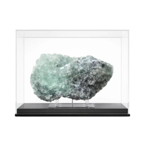 Green Natural Stone Sculpture in Acrylic Case