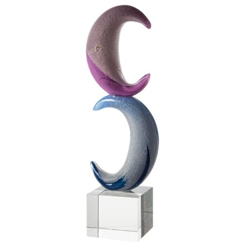 Crescent Moon Decorative Art Glass Sculpture