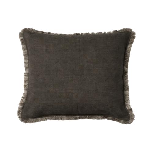 Solid Charcoal Dyed Leenox Cushion Cover