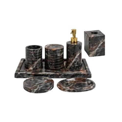 Amazonia C2 Stone Bathroom Accessories Set – 6 Pieces
