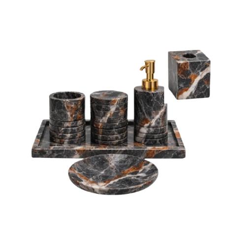 Stone C3 Lava Oro Bathroom Accessories Set – 6 Pieces