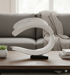 White Wave-Shaped Decorative Sculpture