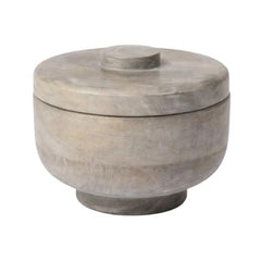 Natural Mango Wood Storage Box - Gray