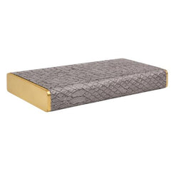Crocodile Leather Storage Box - Gray