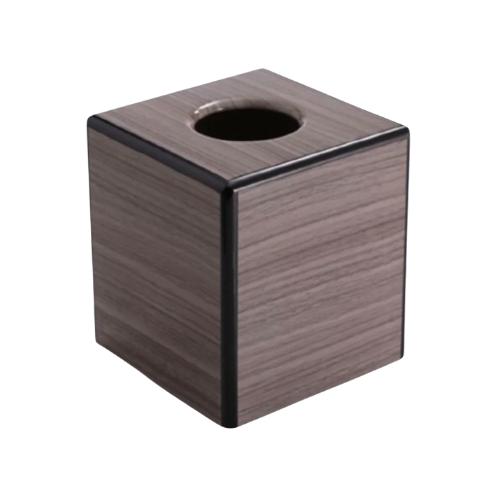 Square Wooden Tissue Box Holder – Gray