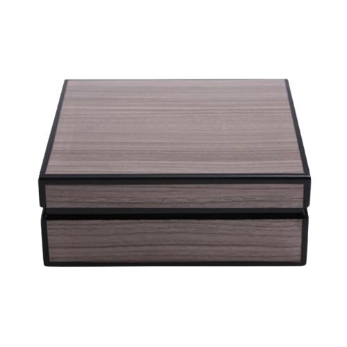 Square Wooden Storage Box – Gray