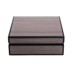 Square Wooden Storage Box – Gray