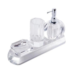 Clear Crystal Bathroom Accessory Set – 4 Pieces