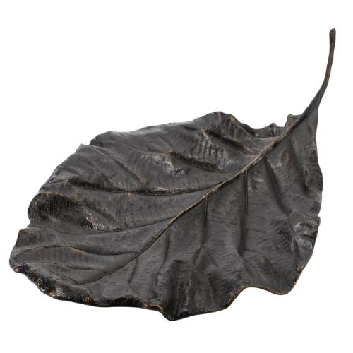 Leaf-Shaped Decorative Fruit Plate – Black