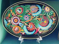 Ikat Hand-Painted Iron Tray