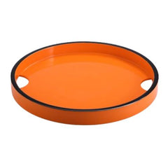 Round Serveware Tray – Black & Orange
