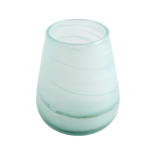 Round Natsheh Glass Cups Frosted Aqua