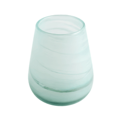 Round Natsheh Glass Cups Frosted Aqua