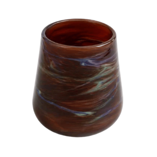 Amber Swirl Round Natsheh Glass Cups