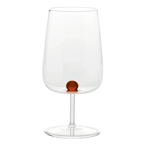 Zafferano Bilia Glass Goblets Set – Amber Ball
