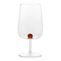 Zafferano Bilia Glass Goblets Set – Amber Ball