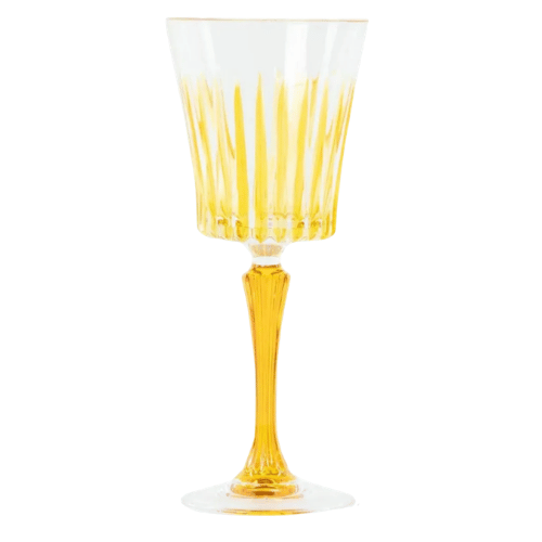 Murano Crystal Wine Glasses – Yellow
