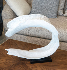 White Wave-Shaped Decorative Sculpture