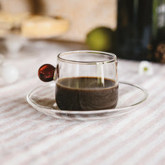 Zafferano Bilia Coffee Cup & Saucer Set – Amber Ball