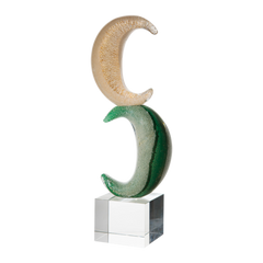 Crescent Moon Decorative Art Glass Sculpture