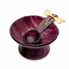 Purple Glass Salt Bowl – 11 cm