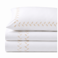 FOUR SEASON Pure Egyptian Cotton Duvet Cover Set – White/Gold