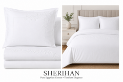 SHERIHAN Pure Egyptian Cotton Duvet Cover Set – White
