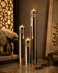Trio Arabic Calligraphy Candle Holders – Steel
