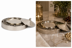 Sun Cover Arabic Calligraphy Serving Platter & Centrepiece Box – Silver