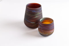 Straight Natsheh Glass Brown Cups
