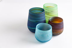 Green Swirl Straight Natsheh Glass Cups
