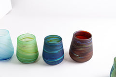 Amber Swirl Round Natsheh Glass Cups