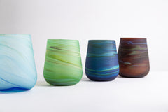Amber Swirl Round Natsheh Glass Cups